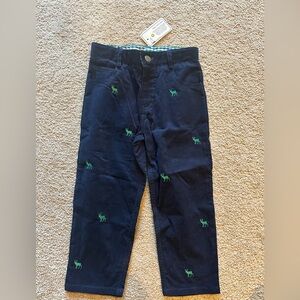 Florence Eiseman Navy Corduroy Pants with Green Accents